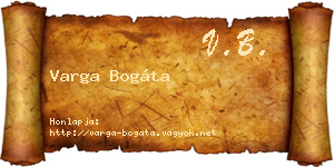 Varga Bogáta névjegykártya